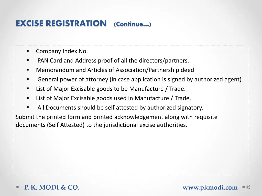 excise registration continue 1