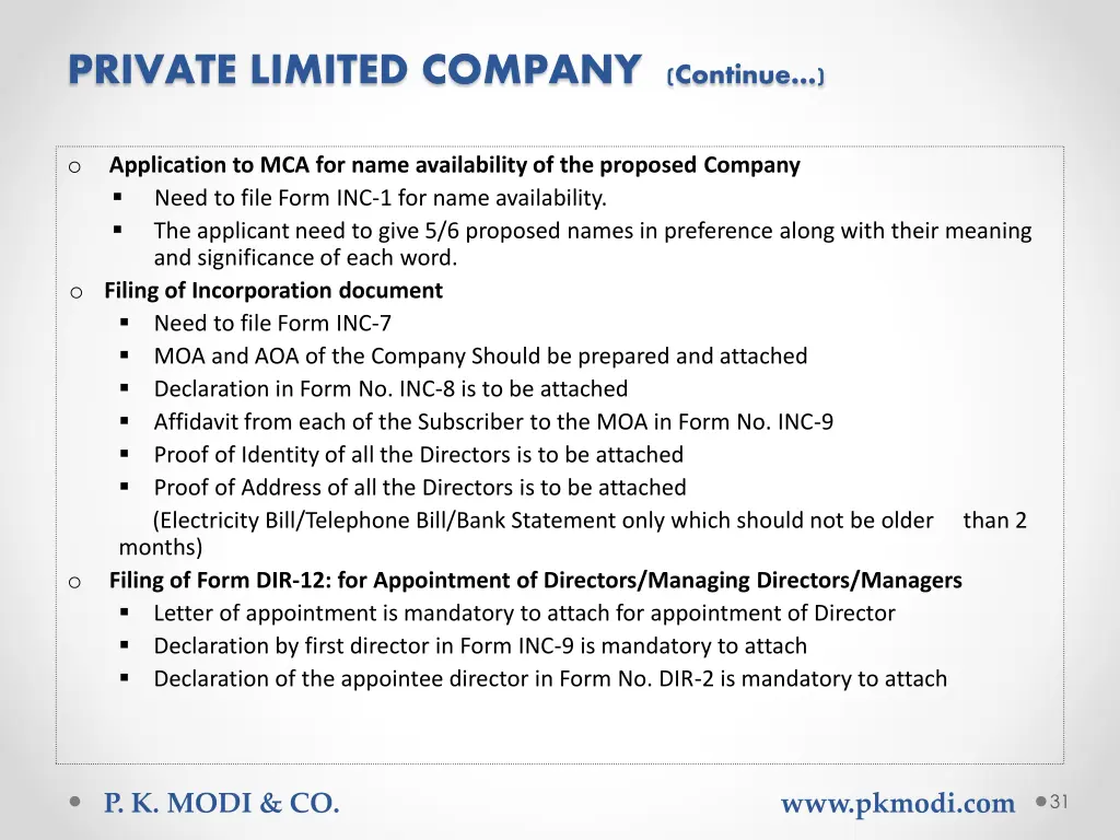 private limited company continue 1