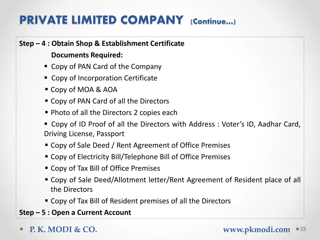 private limited company continue 3