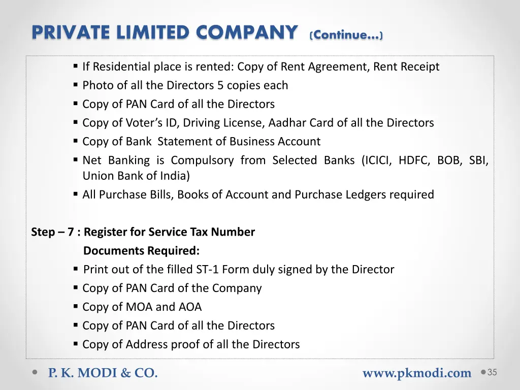 private limited company continue 5