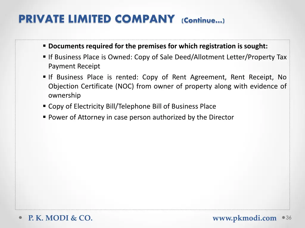 private limited company continue 6