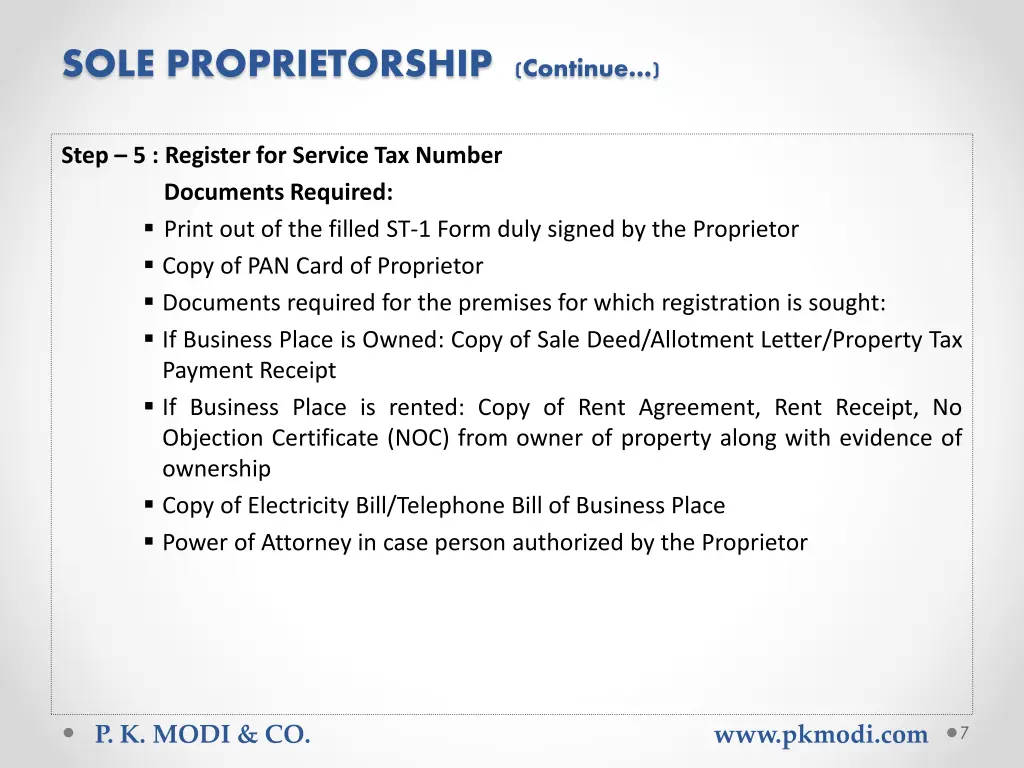 sole proprietorship continue 2