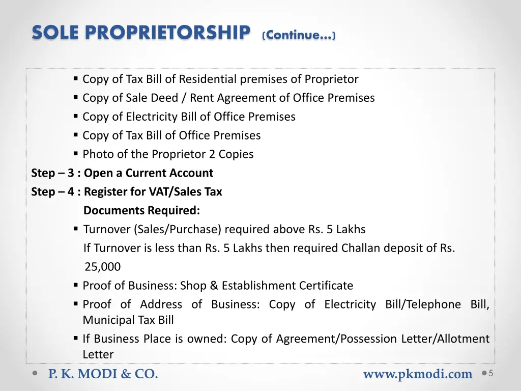 sole proprietorship continue