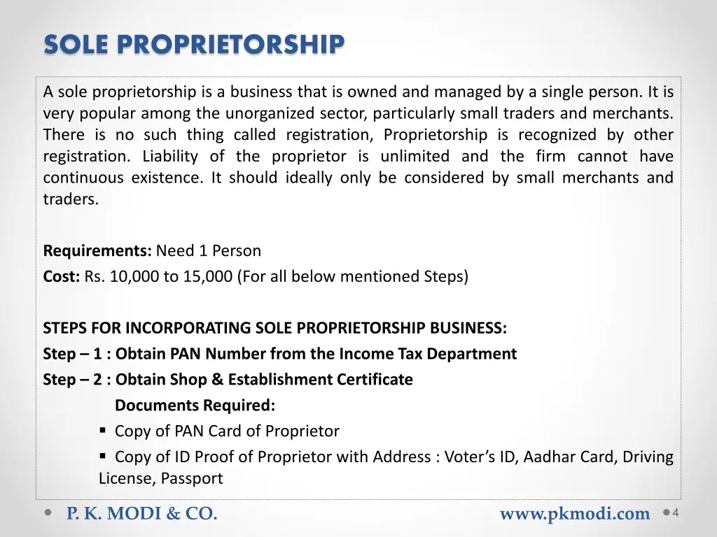 sole proprietorship