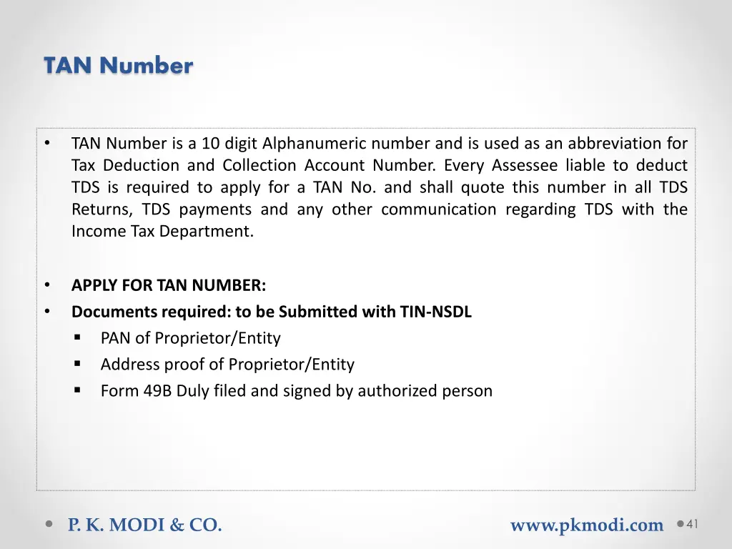 tan number