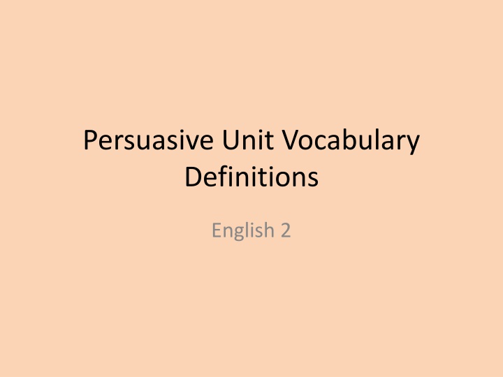 persuasive unit vocabulary definitions
