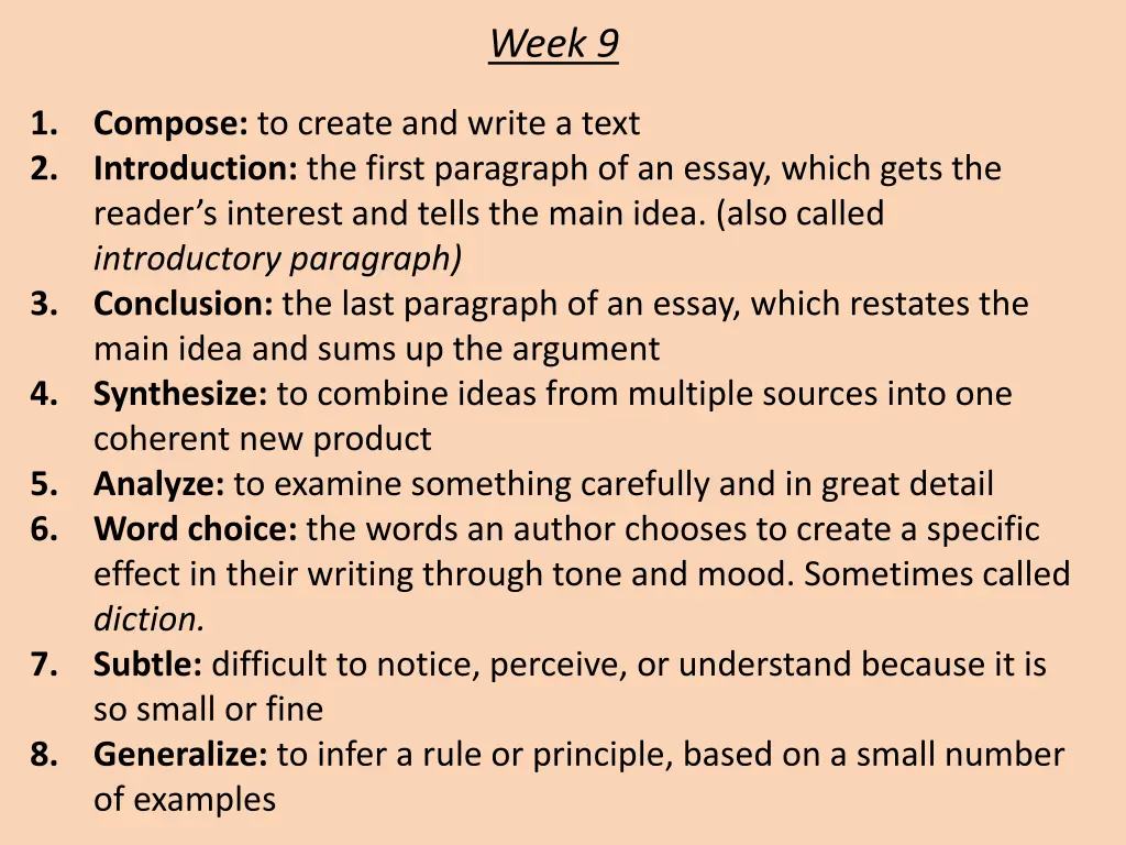 week 9