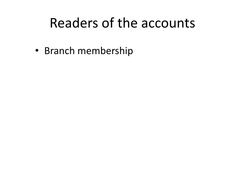 readers of the accounts