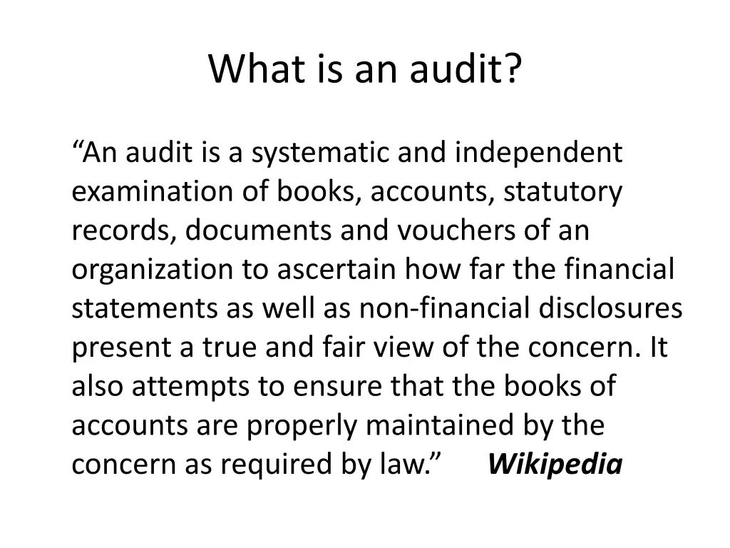 what is an audit 1