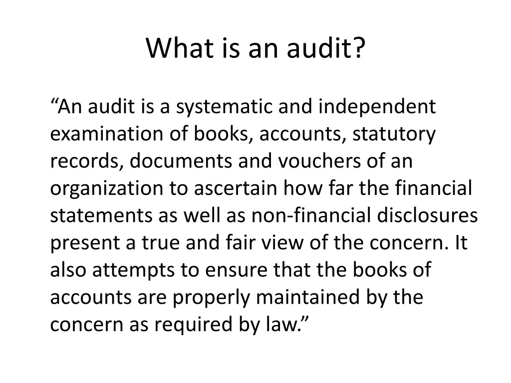 what is an audit