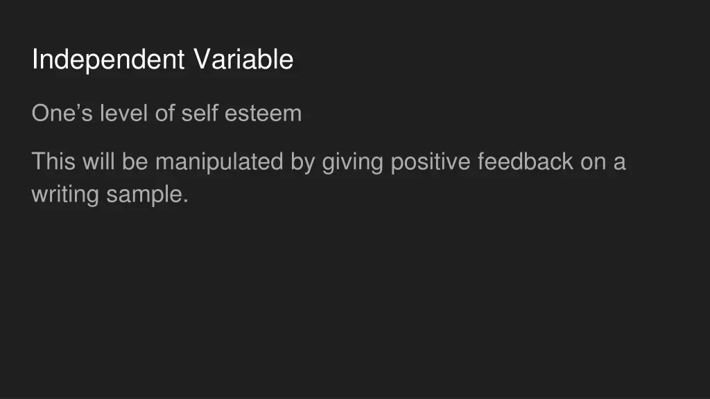 independent variable