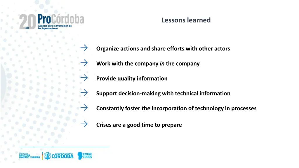 lessons learned
