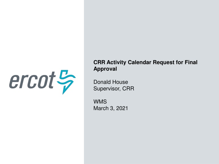 crr activity calendar request for final approval