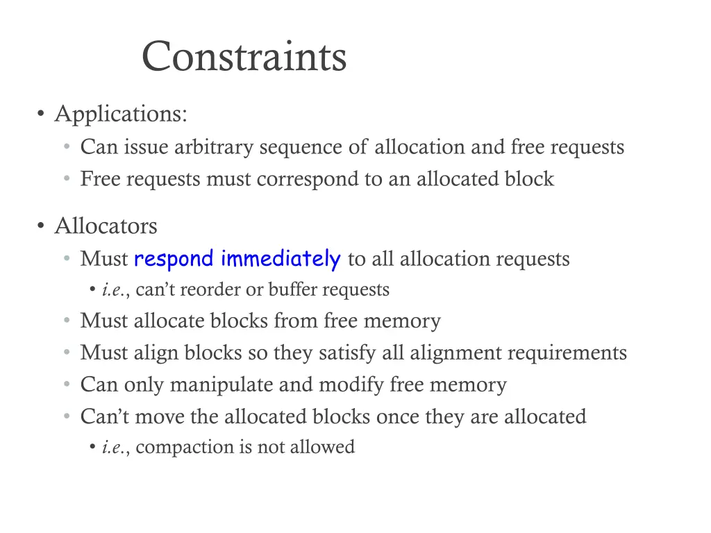 constraints