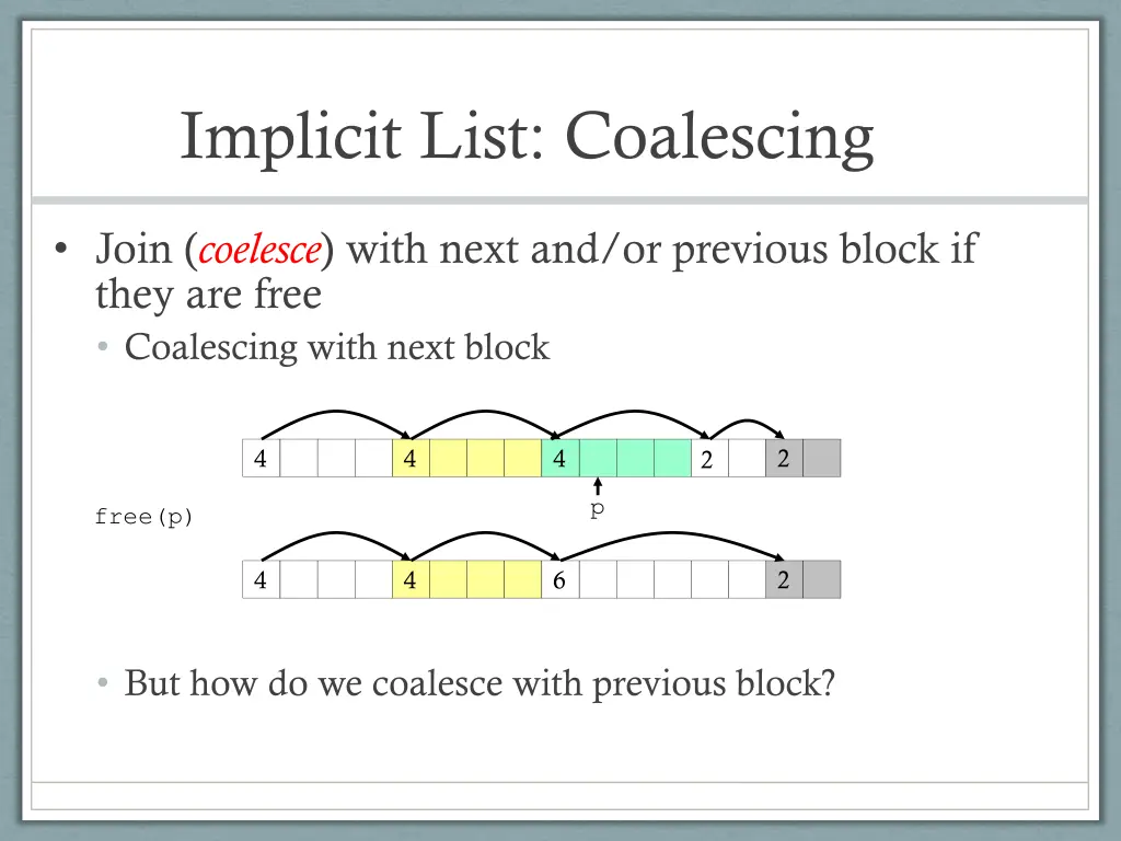 implicit list coalescing