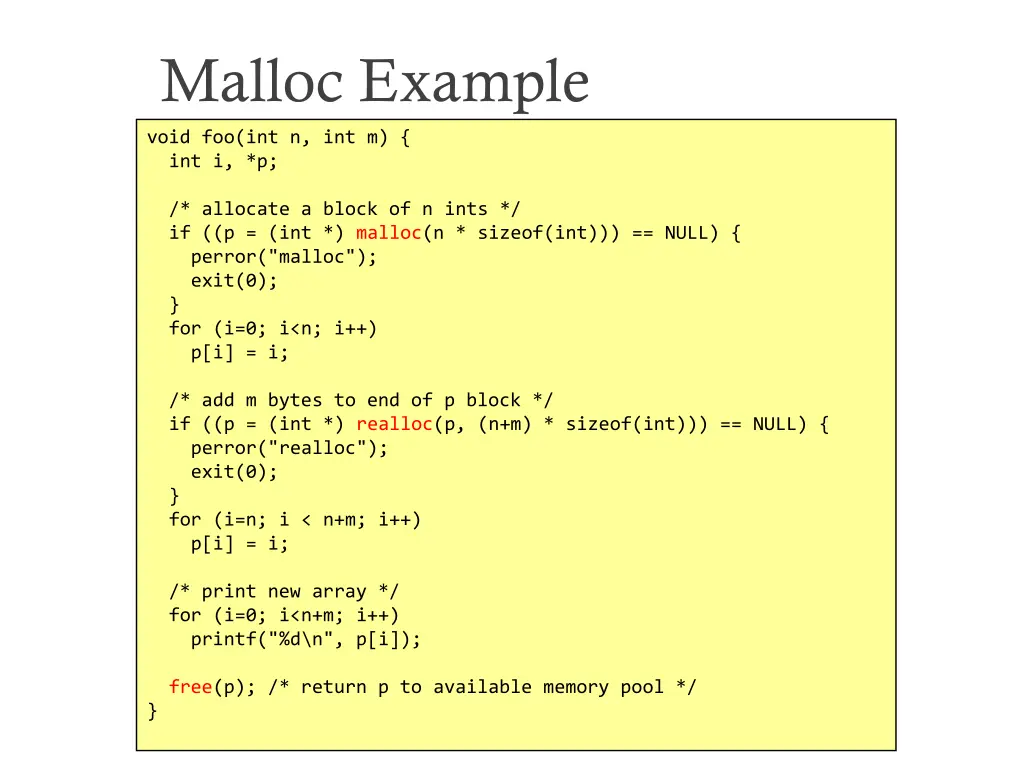 malloc example