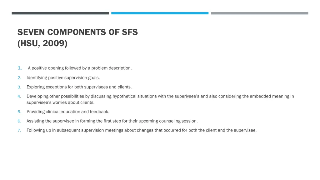 seven components of sfs hsu 2009