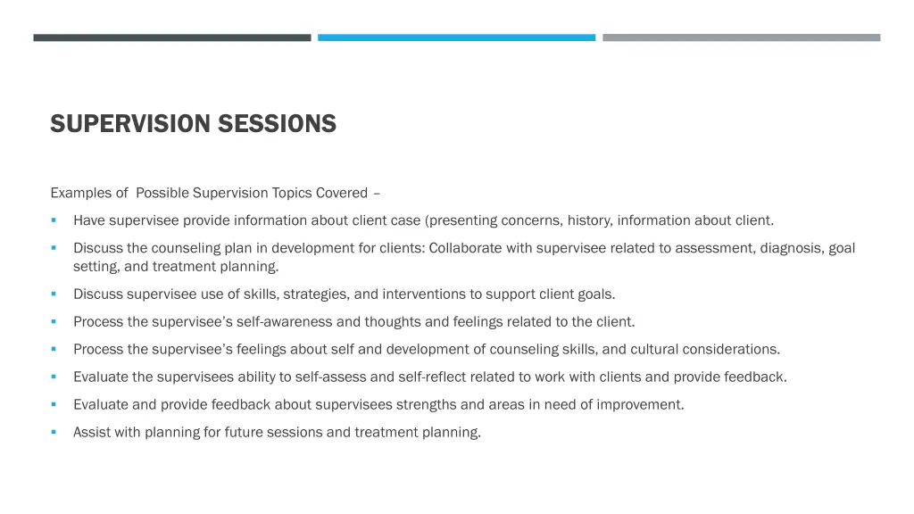 supervision sessions