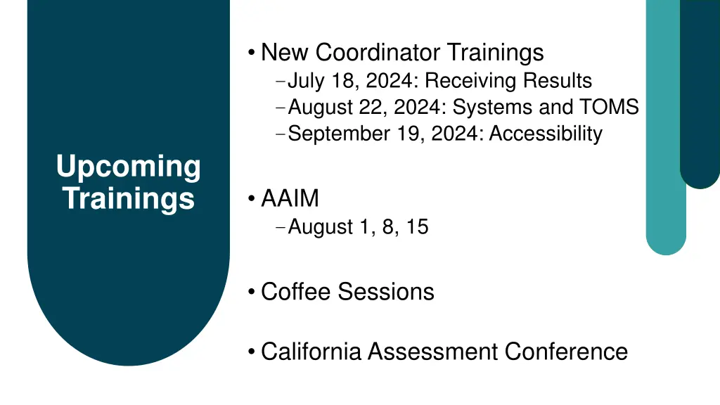 new coordinator trainings july 18 2024 receiving