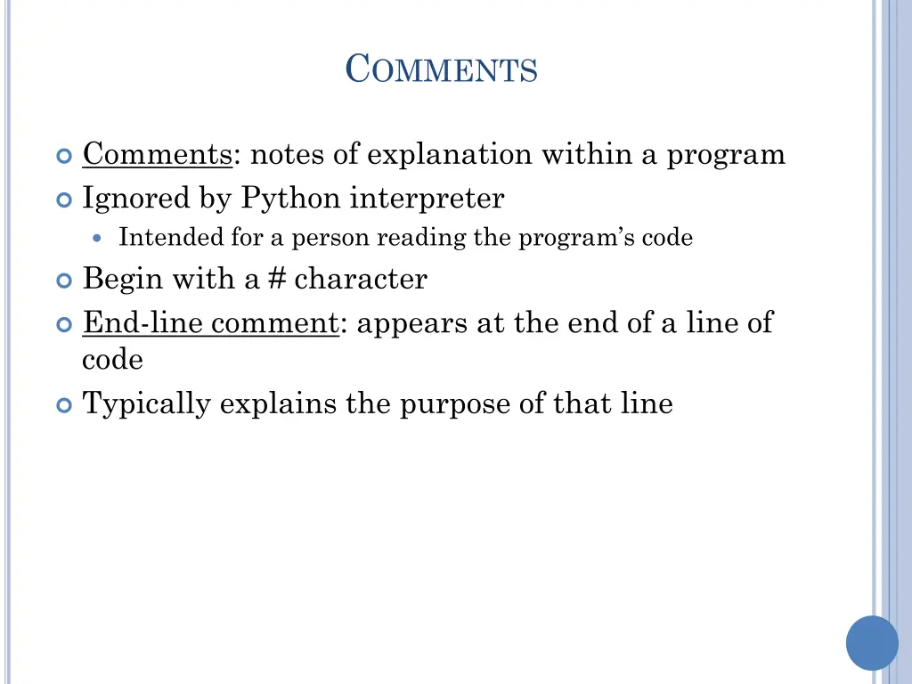 c omments
