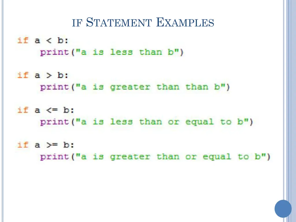 if s tatement e xamples