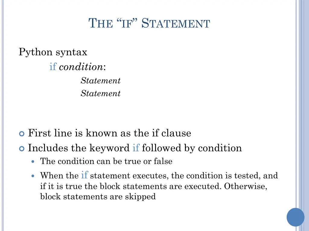t he if s tatement 1