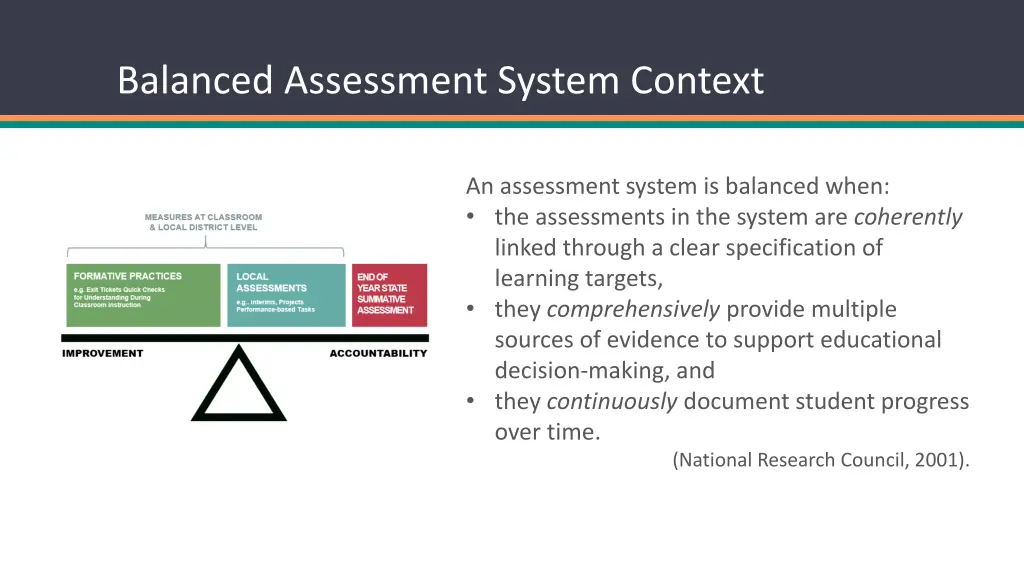 balanced assessment system context
