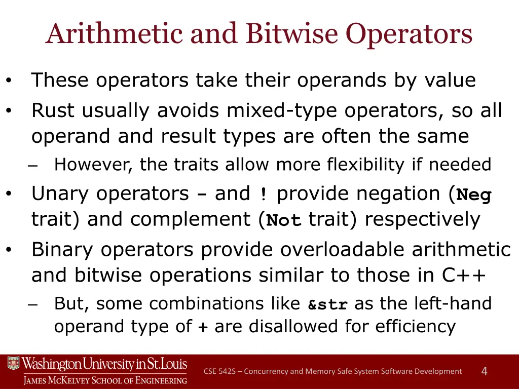 arithmetic and bitwise operators