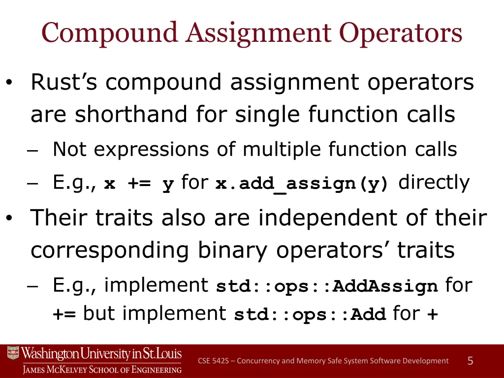 compound assignment operators