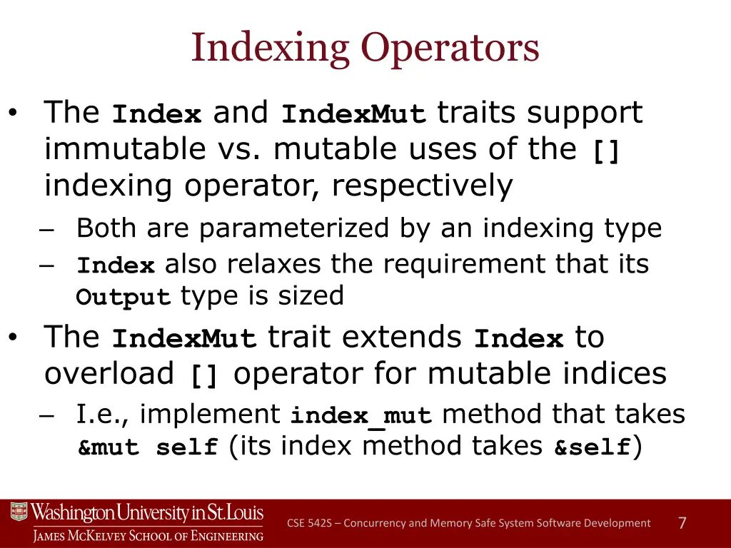 indexing operators