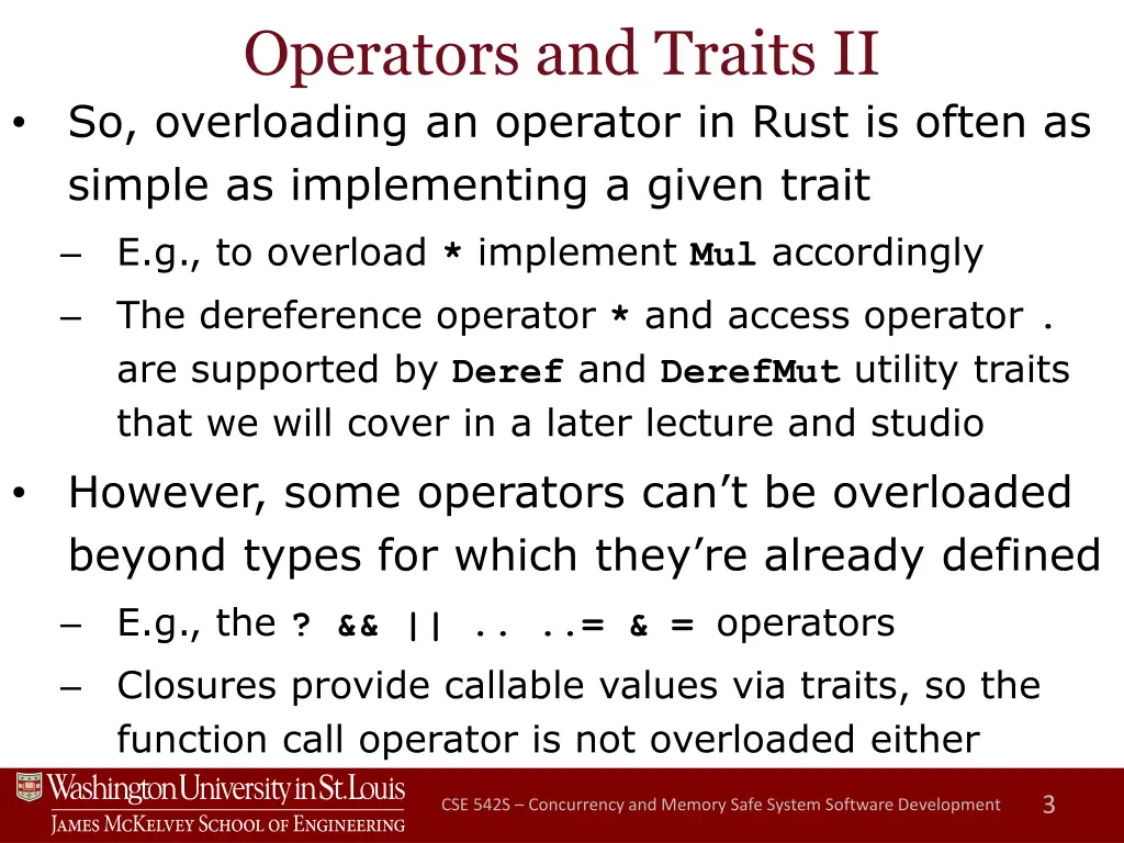 operators and traits ii so overloading