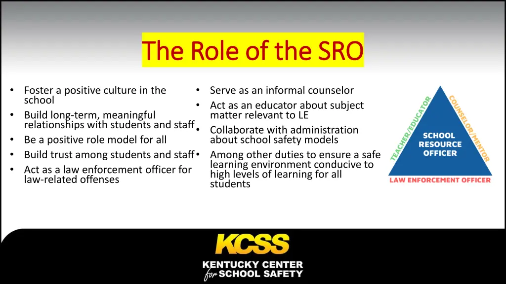 the role of the sro the role of the sro