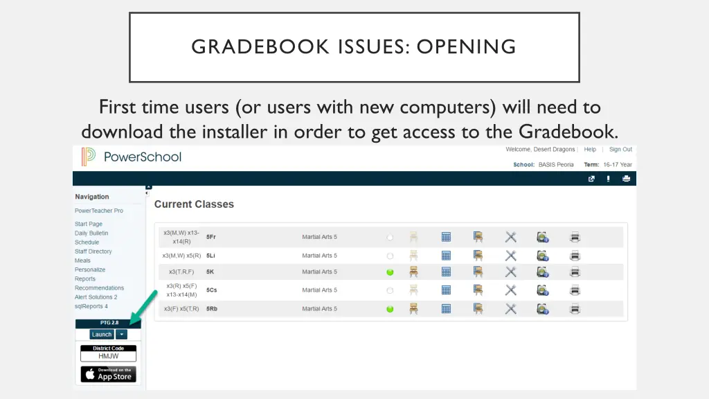 gradebook issues opening