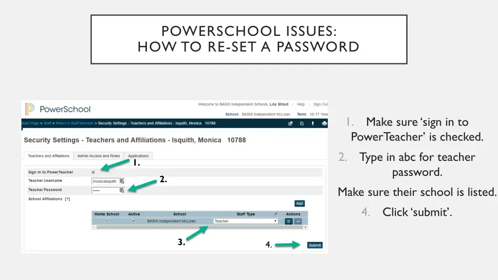 powerschool issues how to re set a password 1