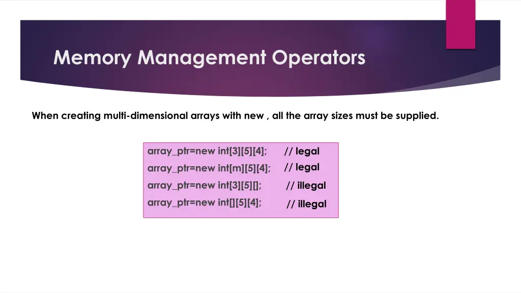 memory management operators 2