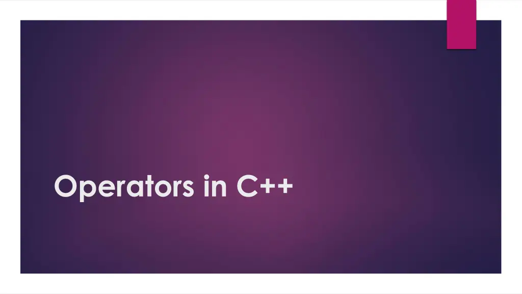 operators in c