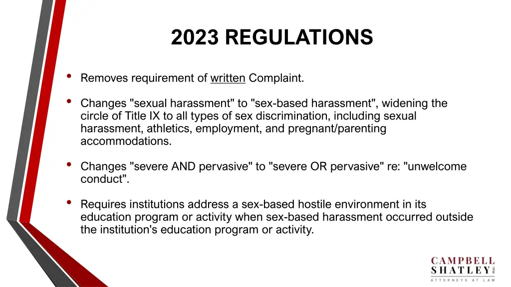 2023 regulations