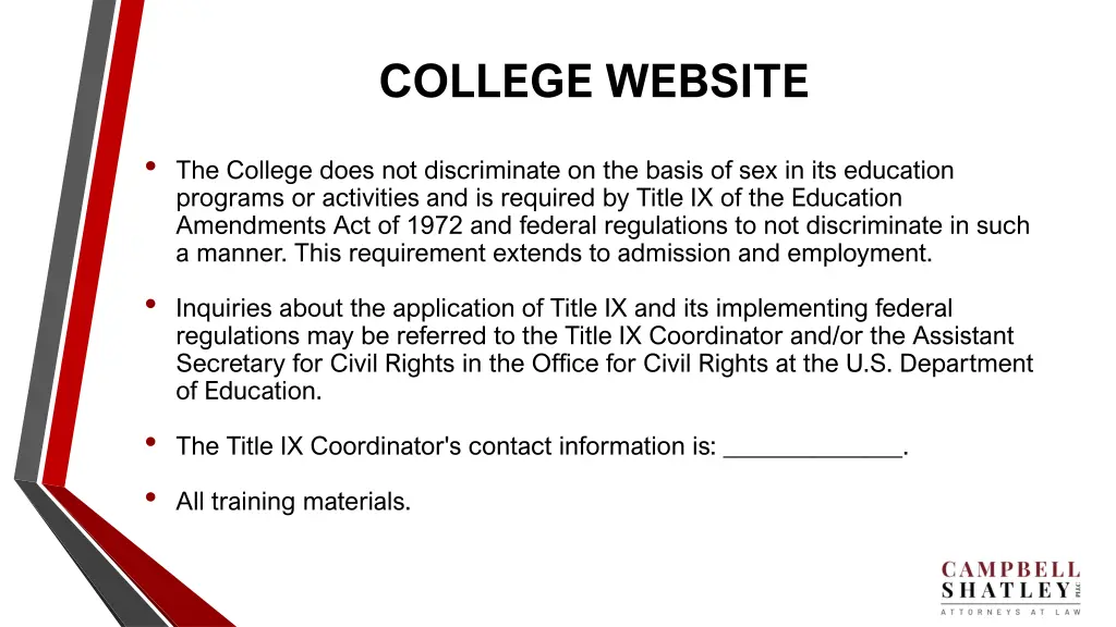 college website