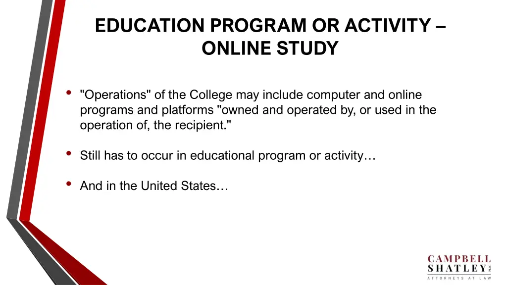 education program or activity online study