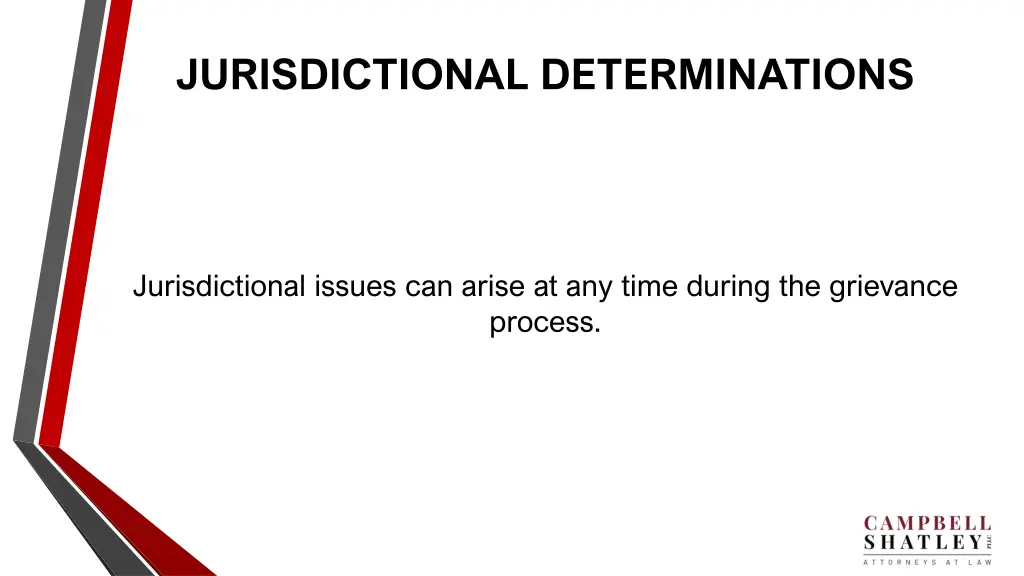 jurisdictional determinations