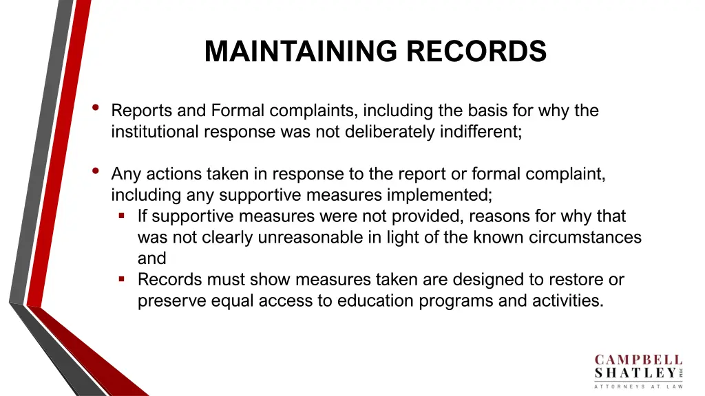 maintaining records