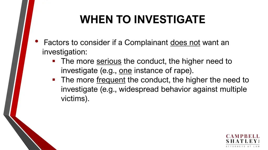 when to investigate 1