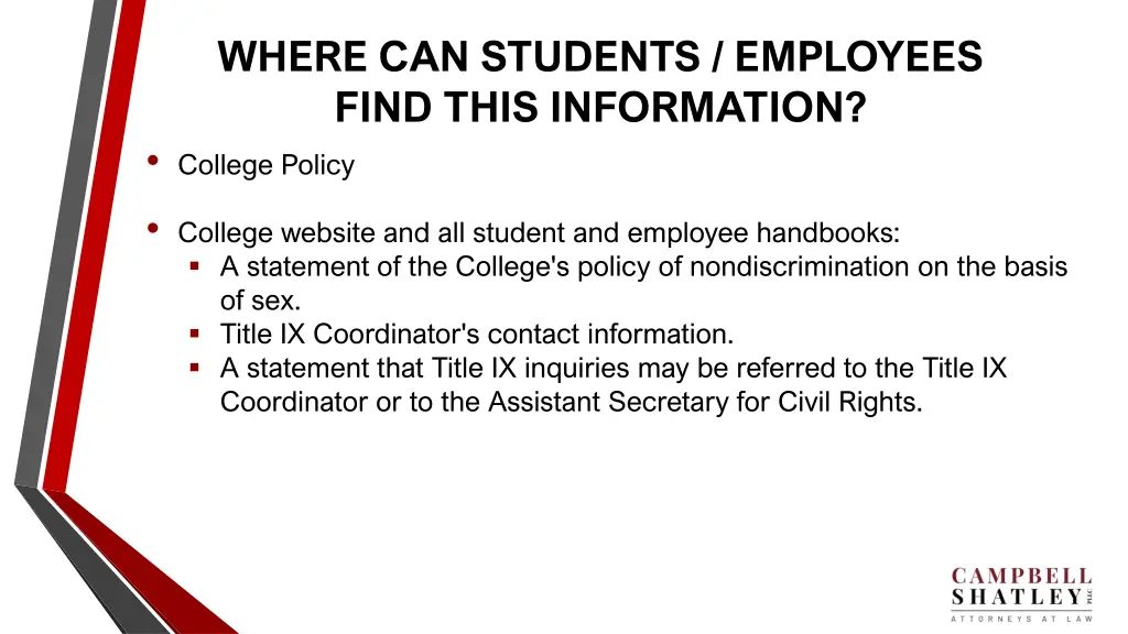 where can students employees find this