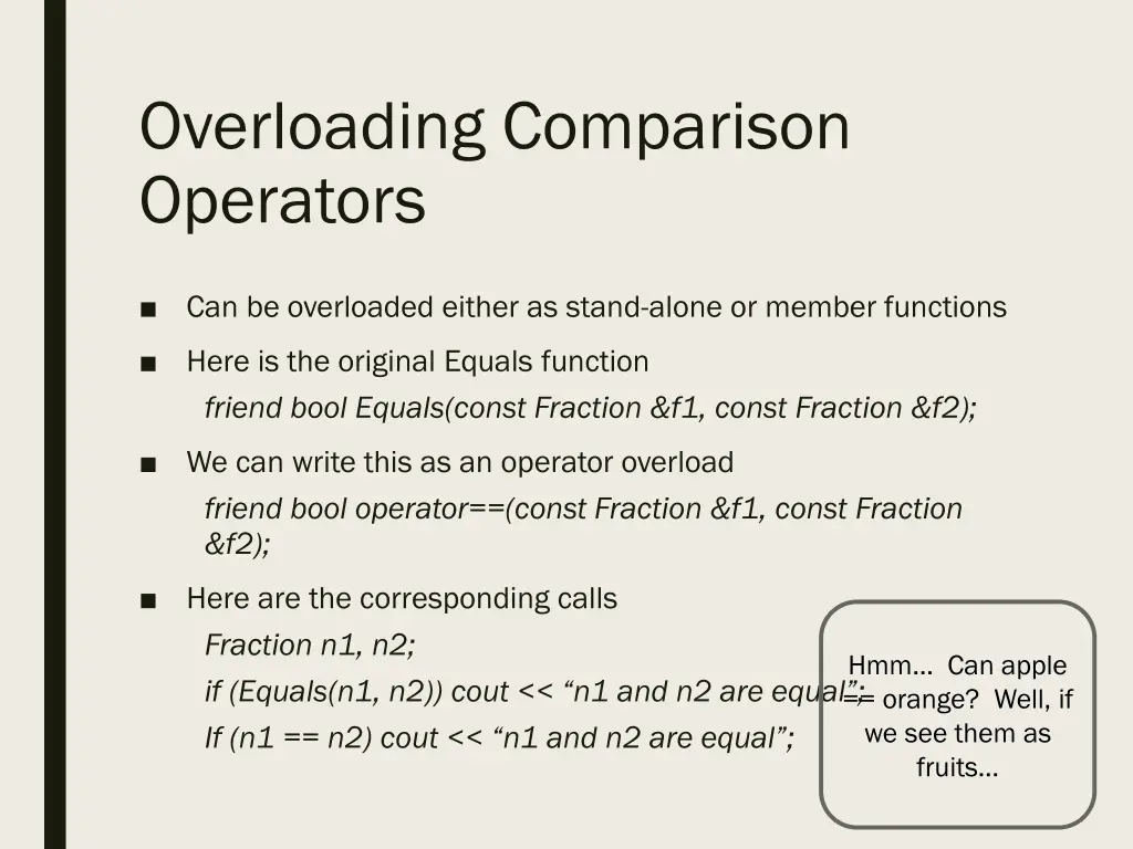 overloading comparison operators