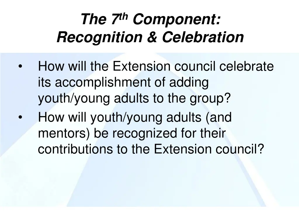 the 7 th component recognition celebration