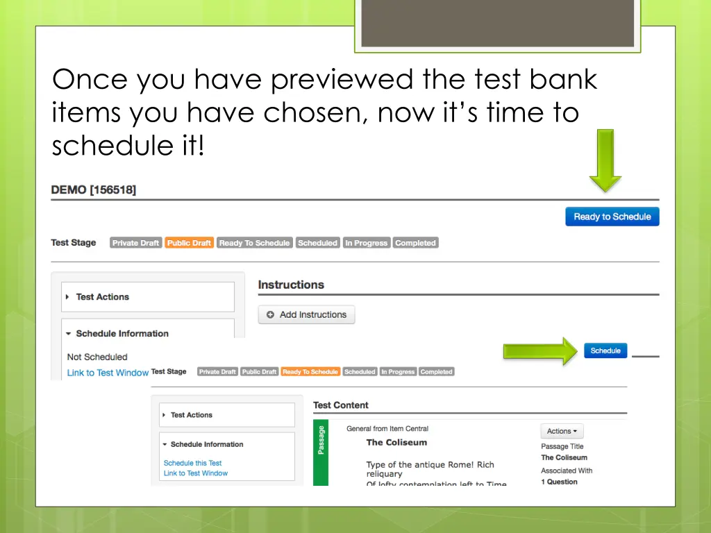 once you have previewed the test bank items
