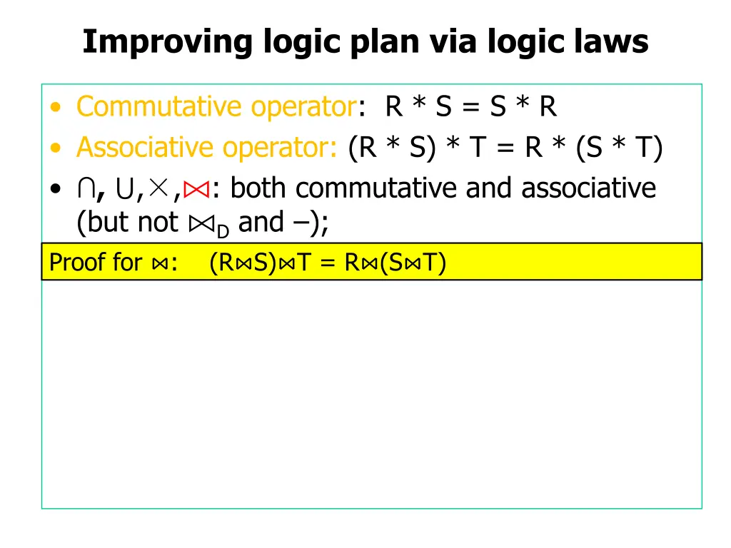 improving logic plan via logic laws 2