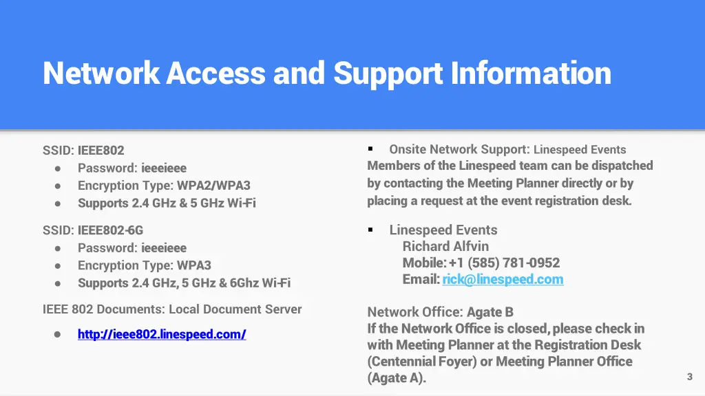 network access and support information