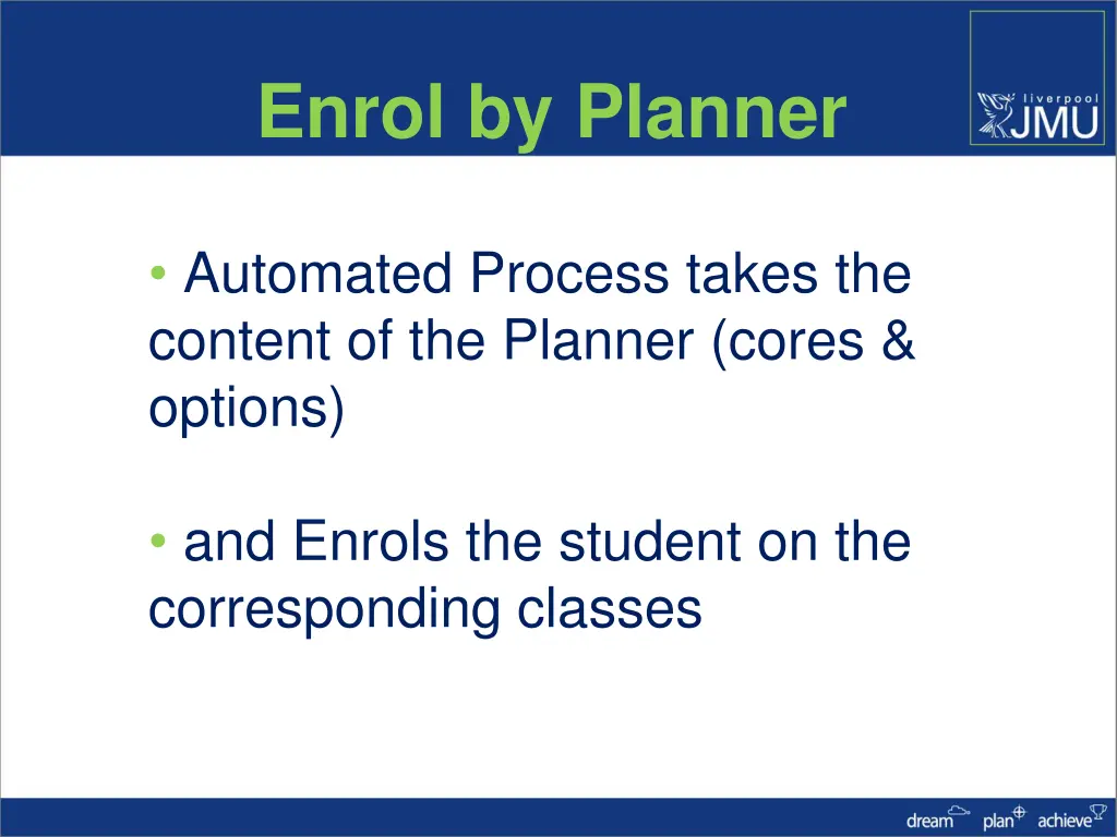 enrol by planner