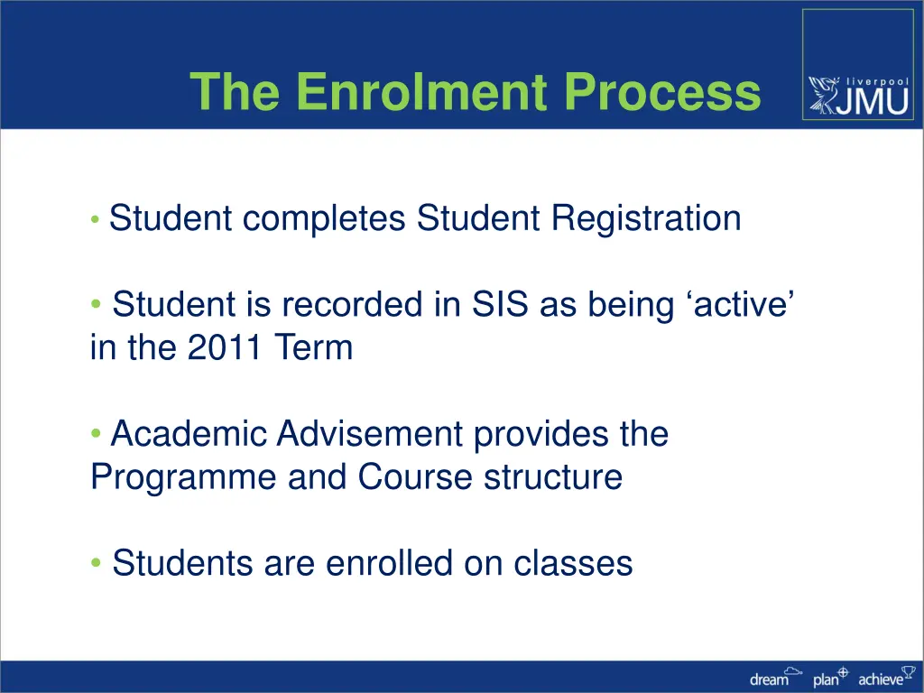 the enrolment process